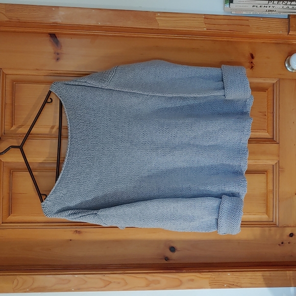 Deep V neck reversible cotton knitted jumper - Picture 4 of 5